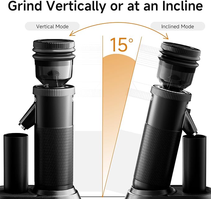 HIBREW G5 Coffee Grinder, Single Dose Burr Coffee Grinder, Electric Coffee Grinder with Magnetic Dosing Cup, Conical Coffee Bean Grinder with 36 Step Micro Grind Settings, Dual-Speed Adjustment, Black