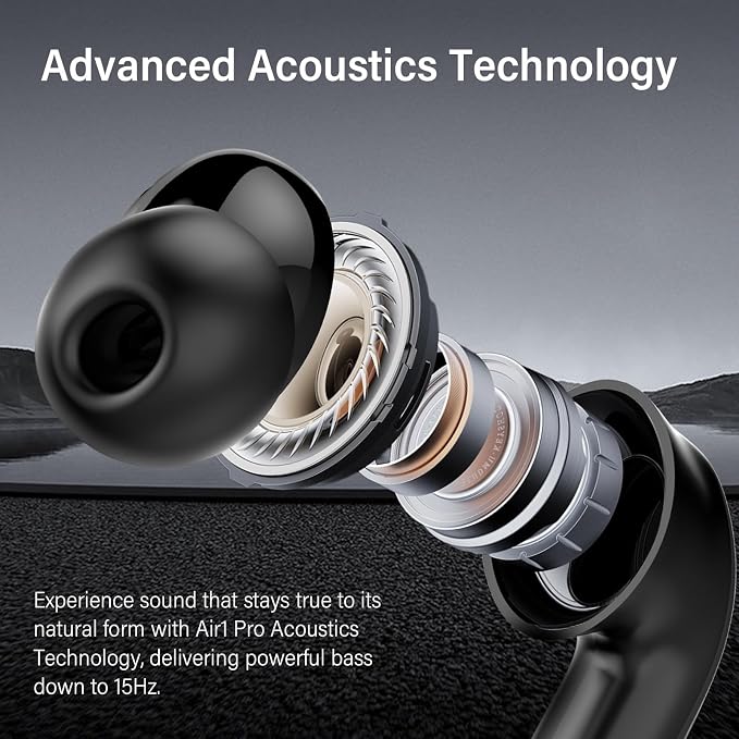 Hybrid Active Noise Canceling Wireless Earbuds, 6 Mics ENC Clear Call Ear Buds, Hi-Res Audio Deep Bass Bluetooth 5.4 Headphones, 48H Playtime, IP7, 8 EQ Modes, Multipoint Connection (Black)