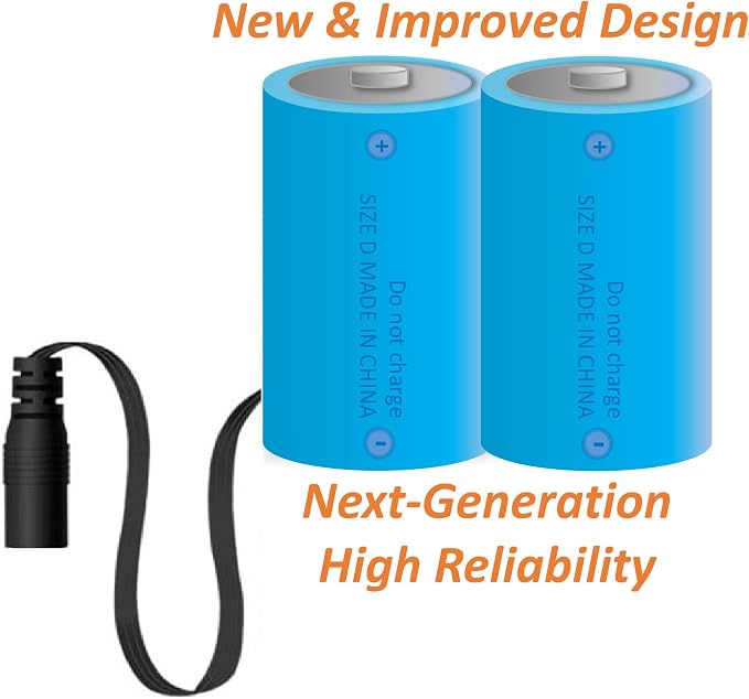 2 x D Next-Generation Heavy-Duty Battery Replacement Eliminator Kit for Toys, Flameless Candles & Other Electronic Devices