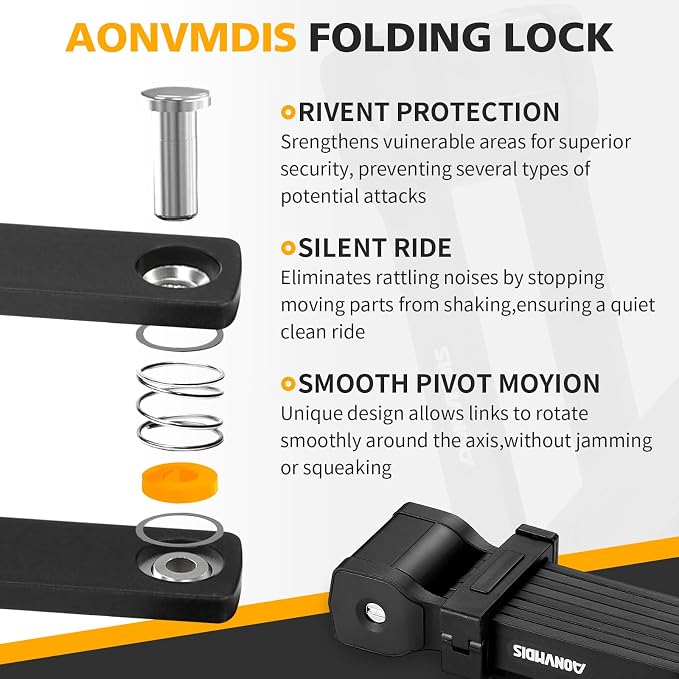 Folding Bike Lock Bicycle Scooter Folding Locks with 3Keys Heavy Duty Bike Lock with Easy Mounting Bracket Alloy Steel Foldable Lock