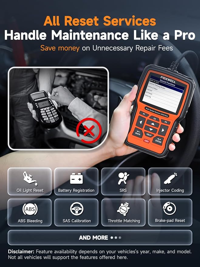 FOXWELL NT510 Elite OBD2 Scanner fit for Porsche Diagnostic Tool, Full System Bi-Directional Control Code Reader with All Reset Services, Oil Reset Scan Tool for Porsche, Battery Registration Tool