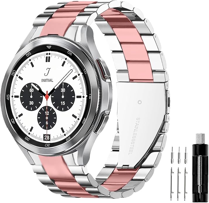 GOLDTOLUCK No Gap Stainless Steel Band Compatible with Samsung Galaxy Watch 8 7 6 5 4 Classic FE Pro Ultra 40mm 44mm 46mm 43mm 47mm 45mm 42mm Replacement Men Women Milanese Metal Elegant Casual