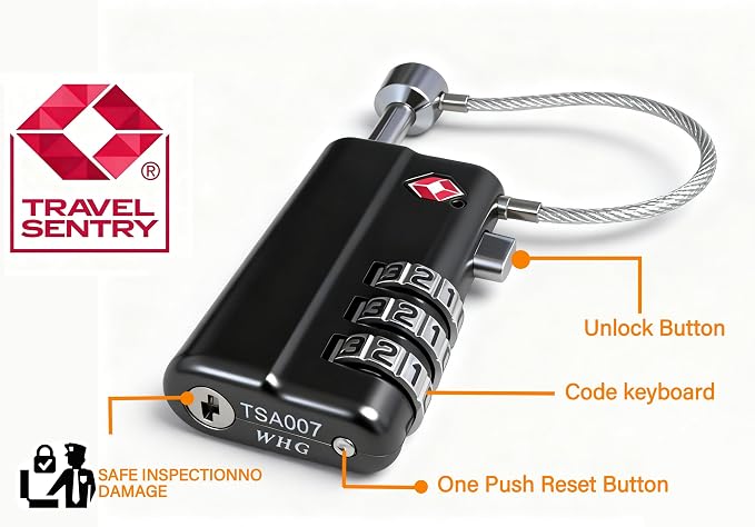 TSA Approved Gun Case Locks 2 Pack - Heavy Duty Combination Lock, Keyless Security for Rifle Case, Pistol Case, Pelican Case & Airplane Travel Storage
