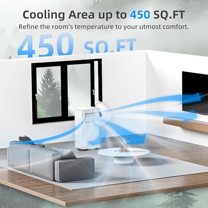 Antarctic Star 10000 BTU Portable Air Conditioner, 3 in 1 Free Standing Cooling AC Unit with Fan & Dehumidifier & Cools, Sleep Mode, 24H Timer, for Home/Kitchen/Office