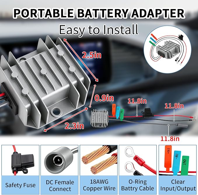 Guhiwk Starlink Mini 12V Adapter, Starlink Mini DC Step Up Converter 9V-28V to 30V 3.5A with Female Power Cord, Starlink-Mini Power Supply for RV, Truck, Marine, Camping&Off-Grid (Silver)