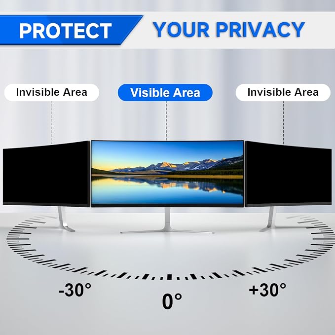 [2-Pack] Privacy Screen For Computer Monitor, 35-Inch 21:9 Aspect Ratio; Anti Spy/Bule Light/Glare And Eye Protection, 2 Install Ways Removable For Office, Airport, Cafe And Other Public Area; Diagonal 35 Inches, Width 32.17 Inches, Height 13.79 Inches