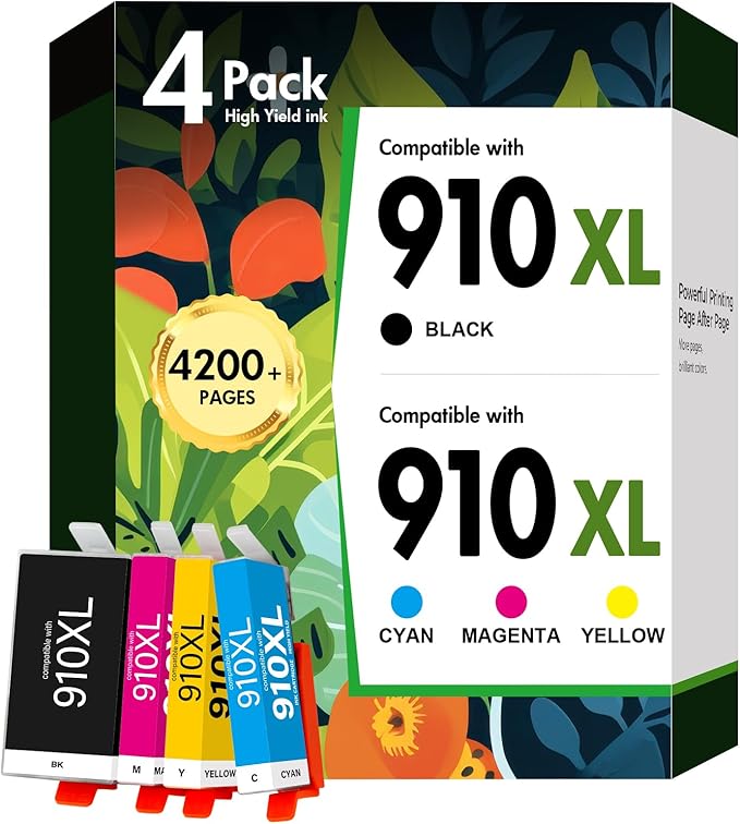 910XL 910 8020 Ink Cartridges Replacement for HP Printers 910xl Ink Cartridges Combo Pack Multipack for OfficeJet Pro Series 8020 8015 8035 8025 8010 8018 8028 8022 8030 Printer