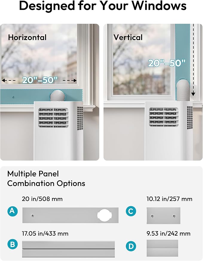 EUHOMY Portable Air Conditioners 14,000 BTU, 4-in-1 Portable Air Conditioner for Rooms Up to 650 Sq.Ft. with Cool, Fan, Dehumidifier, Sleep, Portable AC Unit with Remote & 24H Timer, Installation Kits