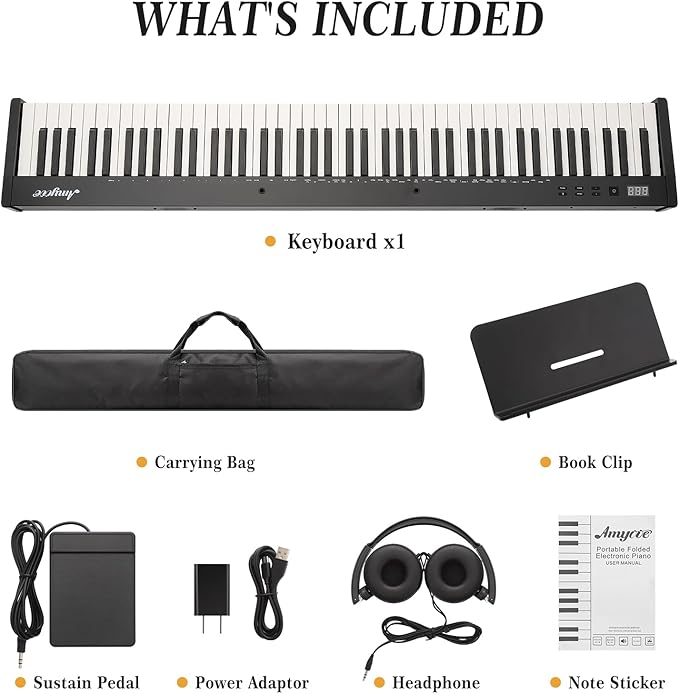 88 Keys Piano Keyboard Set, Electronic Digital Piano with Built-in Speaker Microphone, Portable Keyboard Gift Teaching for Beginners, Electric Piano for Birthday Gift