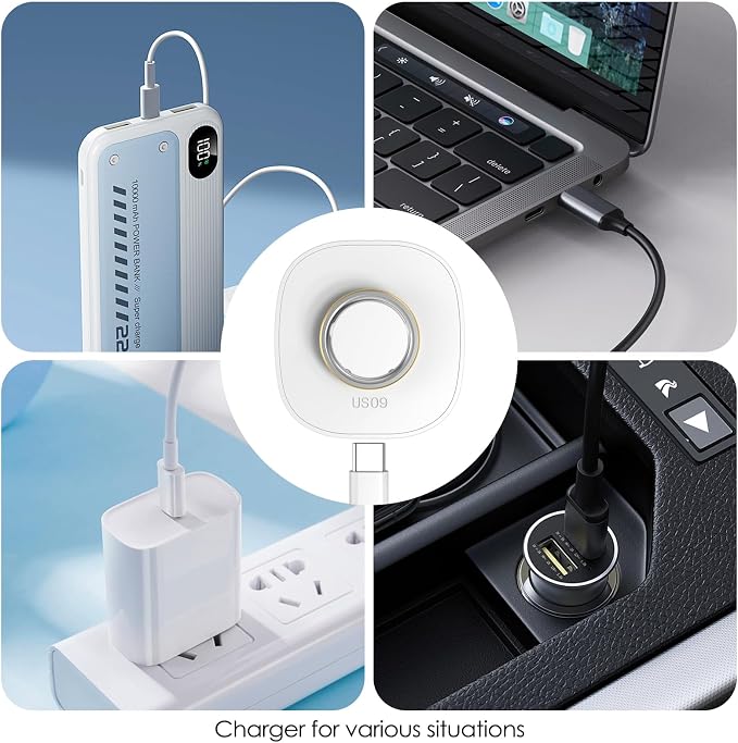 4 in 1 Charger for Oura Ring Gen 4 (Oura Charger NOT Included), Fast Magnetic Wireless Charging Station for iPhone, Apple Watch, AirPods, Samsung Galaxy (White Oura Charger Size 8)