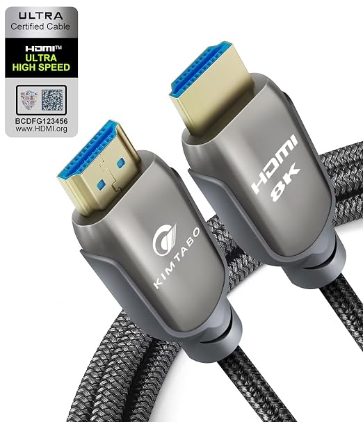 Certified HDMI 2.1 Cable 3ft, Ultra High Speed HDMI Cable, 4K HD 120Hz 144Hz 2K 240Hz 8K HDMI Cable 48Gbps, eARC HDCP 2.2&2.3 HDR 10+ Dolby Compatible with PS5/Xbox Series X/Smart TV 4K