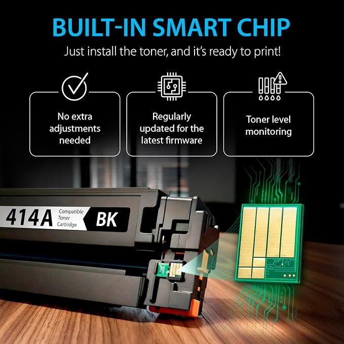 Smart Ink Compatible 414A Toner Cartridges 4 Pack (with Chip) Replacement for HP 414A HP 414X Toner to use with Color LaserJet Pro MFP M479fdw M454dw M479fdn M454dn ( Black Cyan Magenta Yellow )