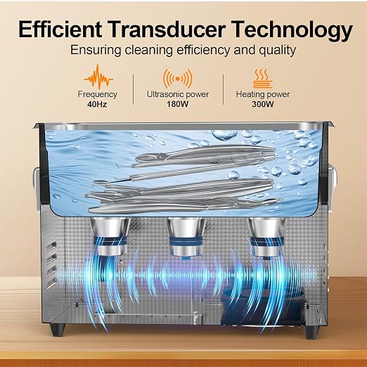 Granbo Professional 4.5L Ultrasonic Cleaner, Ultrasonic Jewelry Cleaner with Heater Timer and Degassing, Digital Ultrasonic Parts Cleaner for Dental Glasses Jewelry Small Parts Circuit Board
