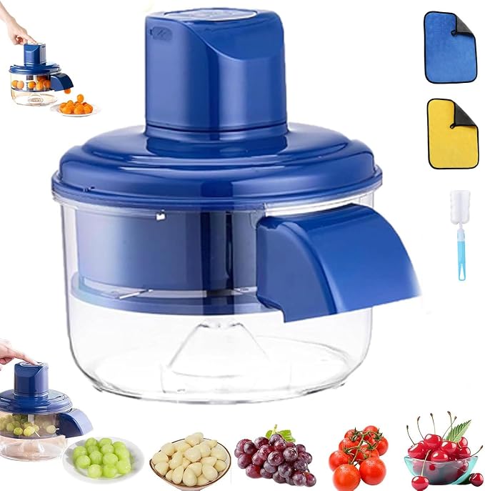 VovioCleoGrape Peeling Machine, Electric Garlic Peeler Machine, small fruit peeler, Rechargeable Home Kitchen Aid Peeler for Grapes, Garlic, Tomato, Cherry (Blue)