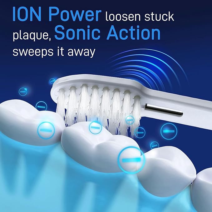 IONIC KISS IONPA DM Black Compact Ionic Power Electric Toothbrush with Travel Cap, Brushing Timer, 2 Modes, 2 Soft Extended Filament Brush Heads Made in Japan, KISS You, Outdoor DM-011BK
