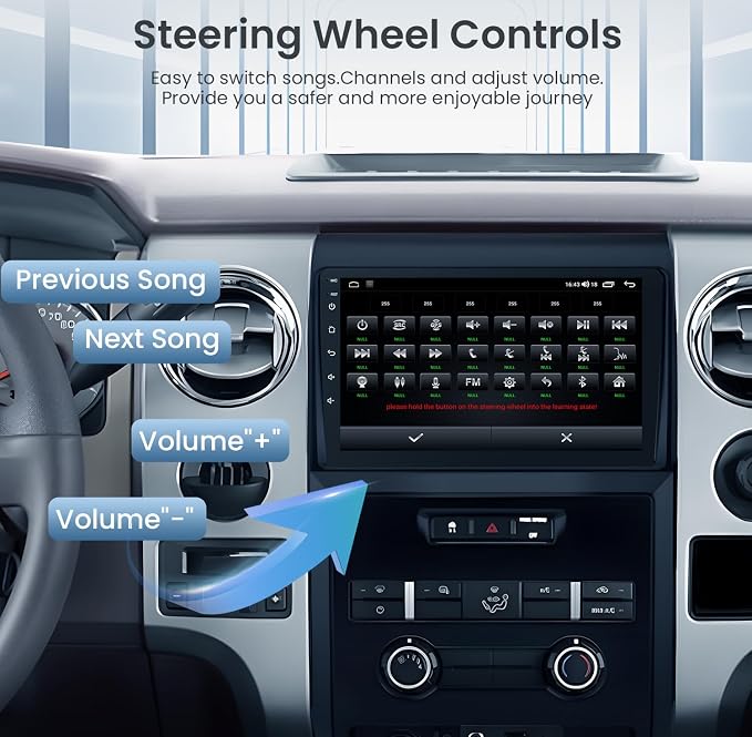 8 Core 4+32G Car Radio for Ford F150 2009-2014: Upgrade 9 Inch Touchscreen Stereo with Wireless CarPlay Android Auto 5GWiFi GPS Bluetooth SWC FM RDS Mirror Link Backup Camera