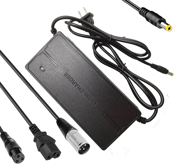 67.2V 3A Charger 4 Plugs for CityCoco 1000W Fat Tire Scooter, MotoTec Fatboy, Scooters and More 60V(16S) Lithium Battery H1-NVA H1NVA DSA-NVABF20 Supply DC plug/12mm 3 Prong/XLR/Cannon/IEC Plug