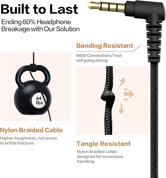 Classroom Headphones Bulk 10 Pack - Kids Headphones for School K-12 Student, 93dB Volume Limited On-Ear Wired Headset with Microphone, Durable 3.5mm Jack for Class Set Library Computer (Black)
