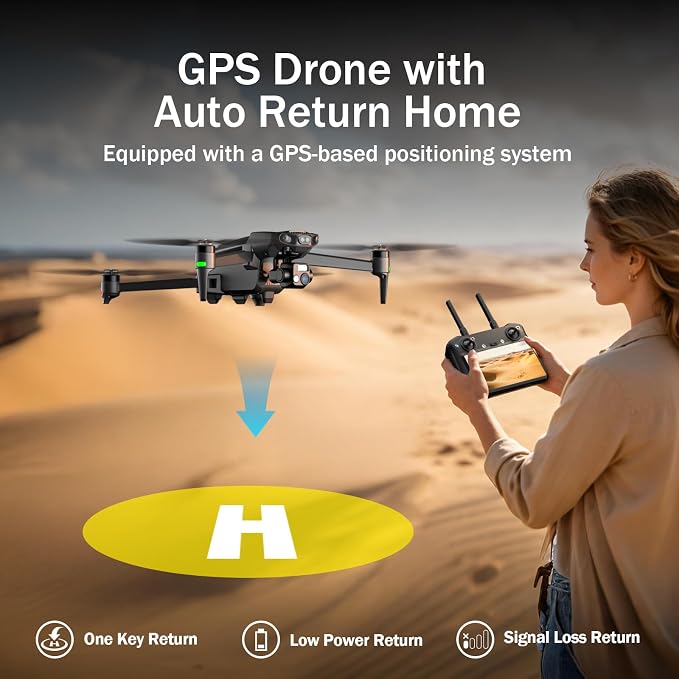 K600PRO GPS Drone with EIS 4K Camera for Adults Beginner,3 Axis Gimbal Professional Long Range Drone with 5.5'' Touchscreen on Controller,Auto Return Follow Me,15KM FPV Transmission 55 Min Flight Time