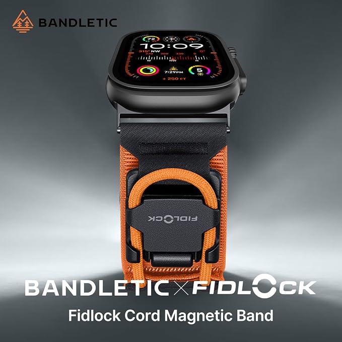 Bandletic Compatible with Apple Watch Ultra 3/2/1 Bands for Men, Soft Elastic Braided Nylon Strap with Magnetic Fidlock Hook Rope Buckle for iWatch 49mm, Series 11/10 46mm, 9/8/7 45mm, SE/6/5/4 44mm