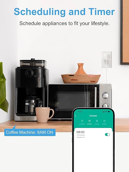 EIGHTREE Zigbee Smart Plug 𝟭𝟱𝑨, Energy Monitoring, 𝗭𝗶𝗴𝗯𝗲𝗲 𝗛𝘂𝗯 Required, Zigbee Repeater, ETL Certified, Smart Plugs That Compatible with Alexa & Home Assistant & SmartThings, 2 Packs