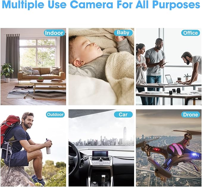 HD 1080P Portable Small Nanny Cam with Night Vision,Wireless Mini Camera Body Cam Surveillance Cameras for Home Security Indoor/Outdoor Small Security Camera No WiFi Needed