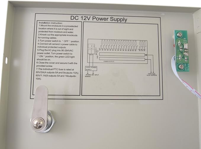 Evertech Power Box 18 Ch Channel 12V DC 10 A Power Supply Distribution Box for CCTV DVR Security Camera LED Lights