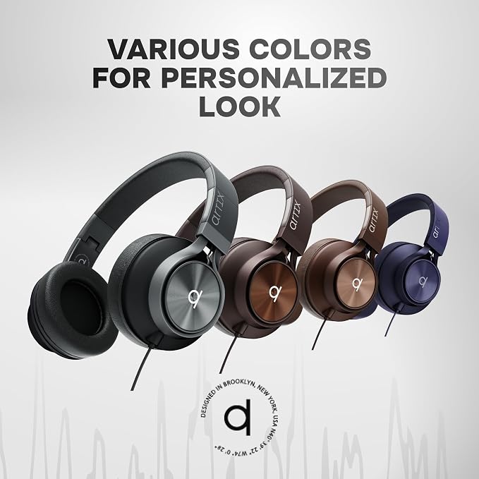 Artix CL750 Adults & Kids Headphones with Cord - Plug-In Over Ear Headphones Wired with Mic and Volume Control, Corded Head phones for Laptop, Computer, Chromebook, Tablet & Smartphone with 3.5mm Jack