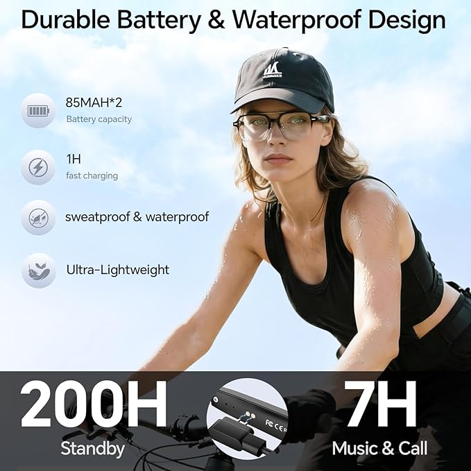 Aviator Smart Glasses for Men & Women, Audio Bluetooth Glasses, Wear Induction Power On/Off, Touch Control, Photochromic Lens, Smart Sunglasses, Music, Hands-Free Calls, UV/Blue Light Protection