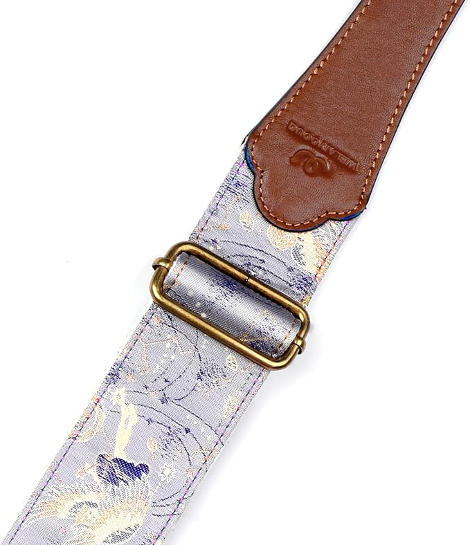 Guitar Strap, embroidery Jacquard Adjustable Guitar Straps for Acoustic/Bass/Electric Guitar, Includes Guitar Pick, Strap Button and Strap Lock, Constellation Gift (Gemini)