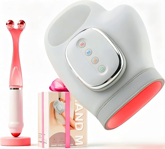 Hand Massager with Heat and Compression, Electric Hand Massager for Arthritis and Carpal Tunnel Relief, 3 Modes 3 Heat Levels 5 Compression Settings Hand Massage, Fathers Day Gift