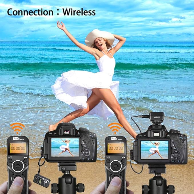 Remote Shutter Release Compatible for Nikon, Wireless Shutter Release Timer Remote Control Pixel TW-283 DC0/DC2 Compatible for Nikon D5200 D5300 D7100 D850 D800 D750 D610
