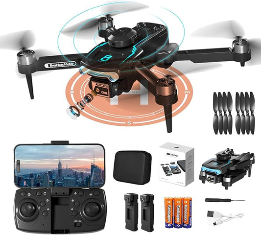 Drone with Camera for Adults 1080P HD,Mini Drone with Obstacle Avoidance 50 Min Long Flight Time,Foldable RC Quadcopter with Brushless Motor for Beginner,Dual Camera Drone from Techwonderz