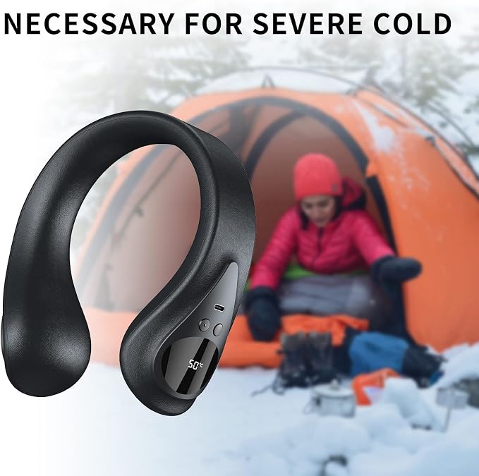 Portable Neck Warmer, Rechargeable Hand Warmers, Electric Neck Heater Heated Scarf Neck Wrap with Leather Surface, 36-58℃ Adjustable, Fast Heating Pad for Women Kids Christmas Gifts