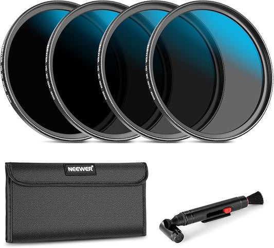Neewer 82mm ND Lens Filter Set, ND16/ND32/ND64/ND1000, Lens Cleaning Pen, Filter Pouch, HD Filter Accessories Kit Compatible with Canon Nikon Sony Camera Lens
