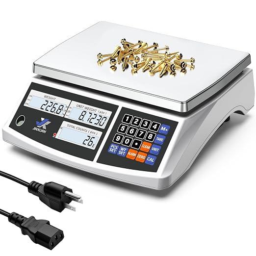 Industrial Counting Scale 30kg/66lb x 0.1g Precision Bench Scale Digital Inventory Counting Weight Scale for Small Parts and Coins, Electronic Gram Scale with Batteries/AC Power, lb/g/kg/oz