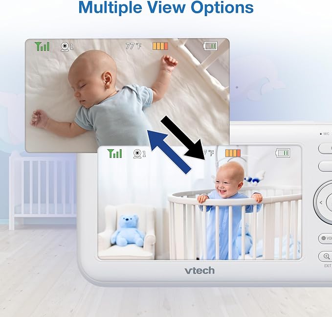 VTech VM5463-2 Video Baby Monitor with 2 Cameras, 5" HD Screen