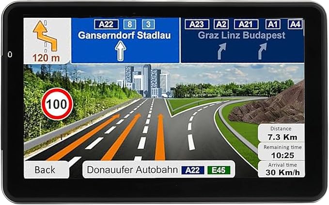 GPS Navigation for Car, Latest 2026 Map 7 inch Touch Screen Car GPS, Voice Turn Direction Guidance, Support Speed and Red Light Warning, Pre-Installed North America Lifetime map Free Update