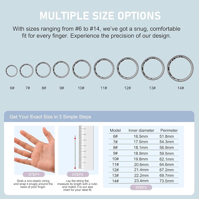 Smart Ring for Women & Men,Fitness Tracker with Heart Rate,Blood Oxygen,Blood Pressure,Sleep Monitoring, Step Counting,IP68 Waterproof,Black 7# for iPhone and Android,No Subscription
