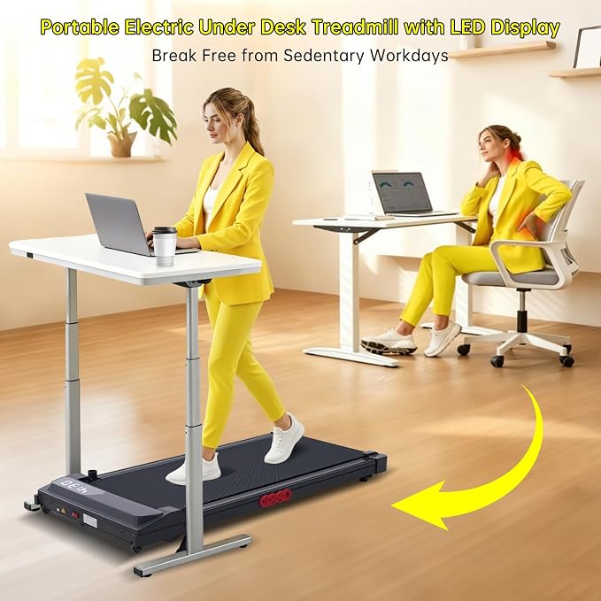 Walking Pad with Handle Bar, 2026 Upgrade Compact Portable Small Treadmill with Handles for Home Office Small, 3.0HP Electric Under Desk Mini Walking Pad Treadmill with Incline, 0.6-7.6MPH, 350LBS
