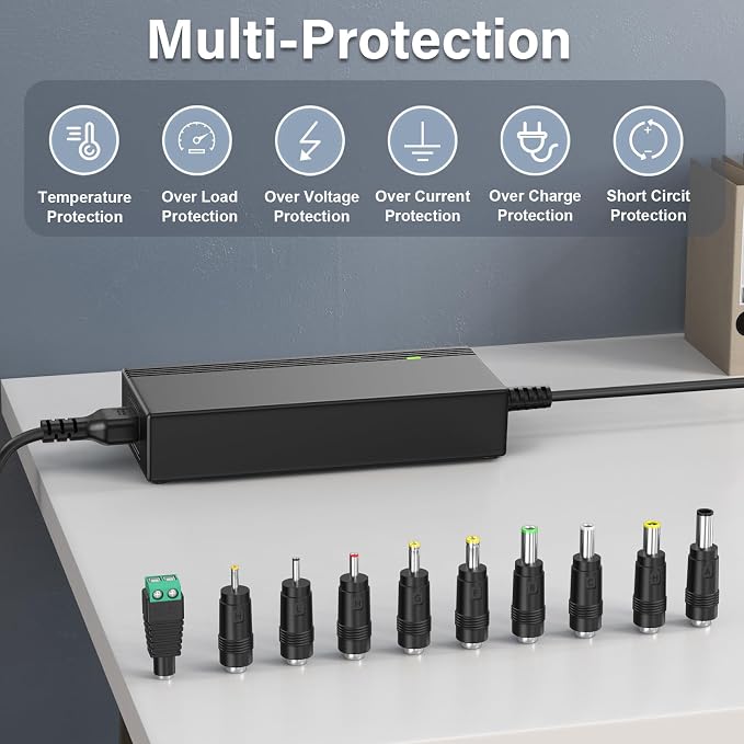 36V 3.5A 3A 2.5A Charger Power Cord with 10 DC Jacks,PERFEIDY 36Volt 2A 1.5A 1A 0.5A 2000mA 1500mA 1000mA 500mA DC in Adapter Power Supply