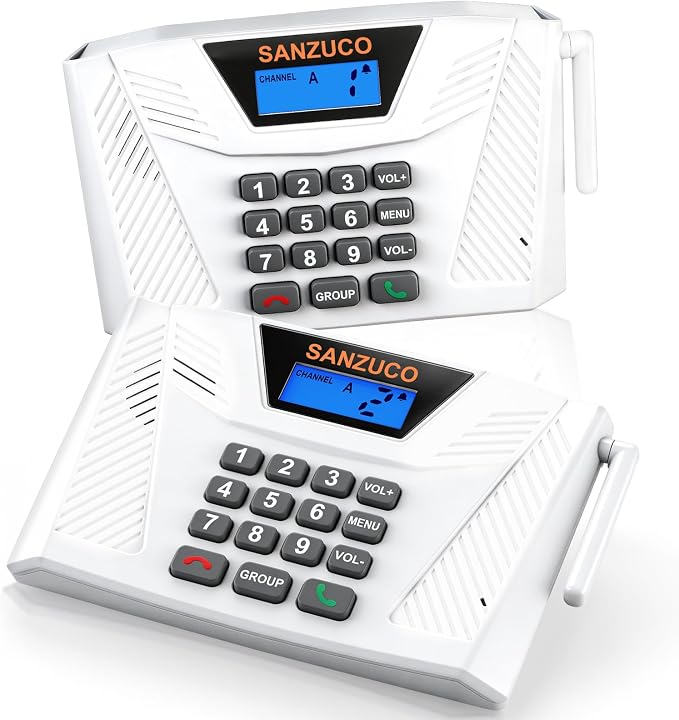 60L Intercoms Wireless for Home, 1700ft 2026 Wireless Intercom System with Full Duplex & Group Call, Hands Free Two Way Real Time Home Intercom for Elderly, Kids & Office (2 Pack)