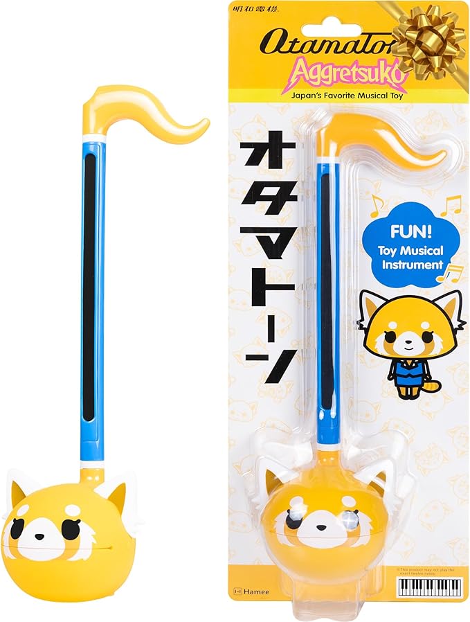 Otamatone Classic Aggretsuko Happy Sweet [Officially Licensed Sanrio] Japanese Character Electronic Musical Instrument Portable Synthesizer from Japan Maywa Denki for Children Kids and Adults Gift