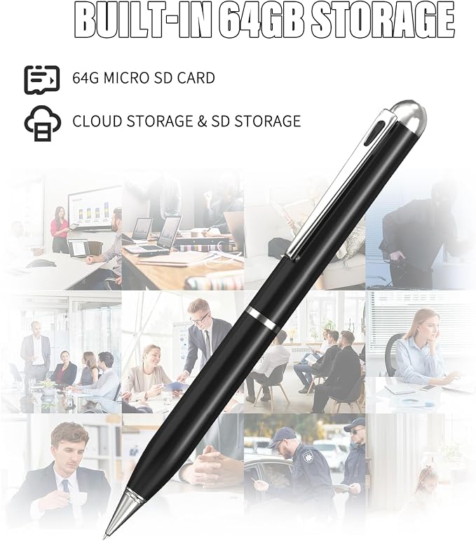 Thirdeyes 64GB Hidden Camera Pen - 1080P HD Spy Pen with Built-in Memory