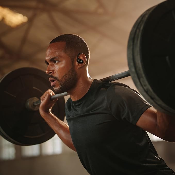 Back Bay Audio Runner 60 Wireless Running Earbuds, 80 Hour Long Battery Life Over the Ear Earbuds with EarHooks, Wrap Around Earphones Wireless Bluetooth Earphones with Microphone, in Ear Headphones