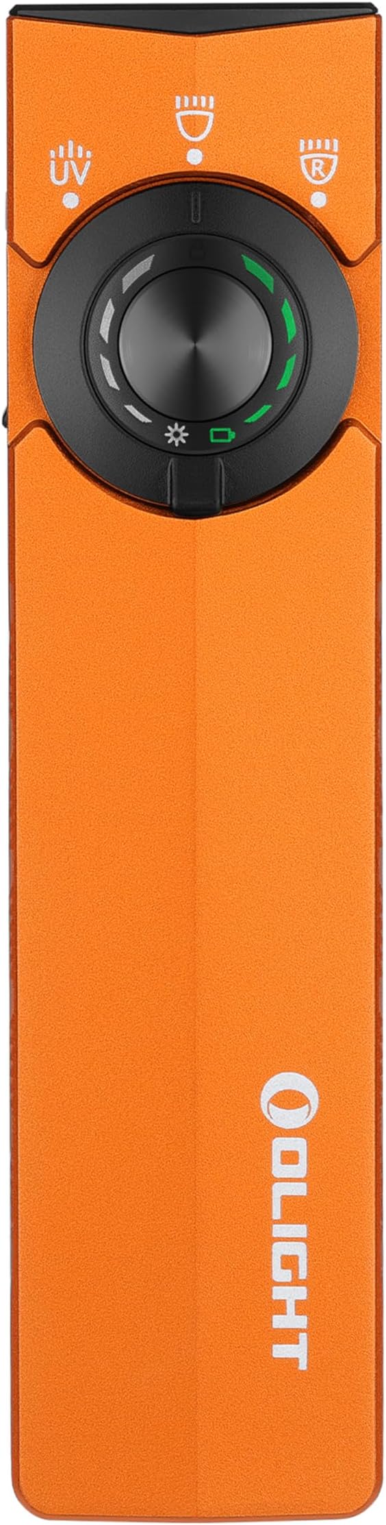 OLIGHT ArkPro Lite Flat Pocket Flashlight, Rechargeable Portable 1200 Lumens with White LED, Red Light, and UV Light, Triple Sources for Pet Urine Detection, Camping, Emergency, Working (Orange)