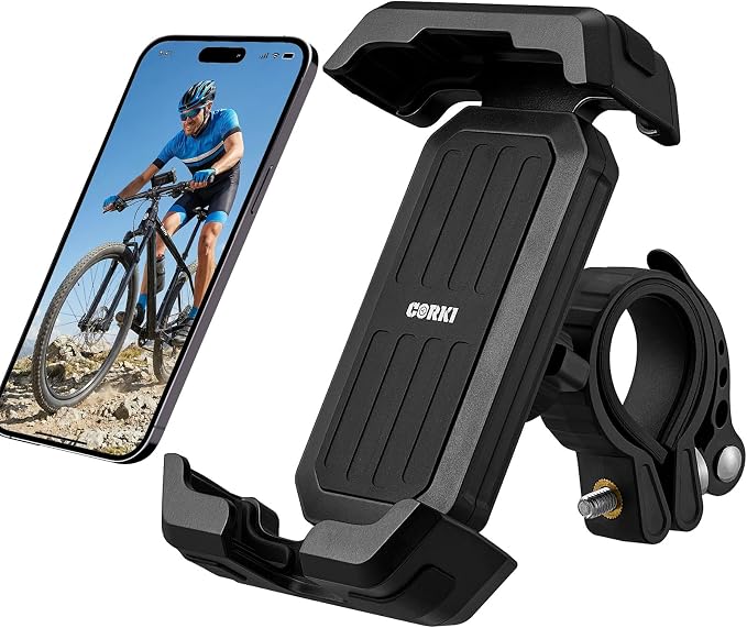 Bike Lock Heavy Duty Anti Theft U Lock with 5ft Security Cable with Bike Phone Holder Bundle