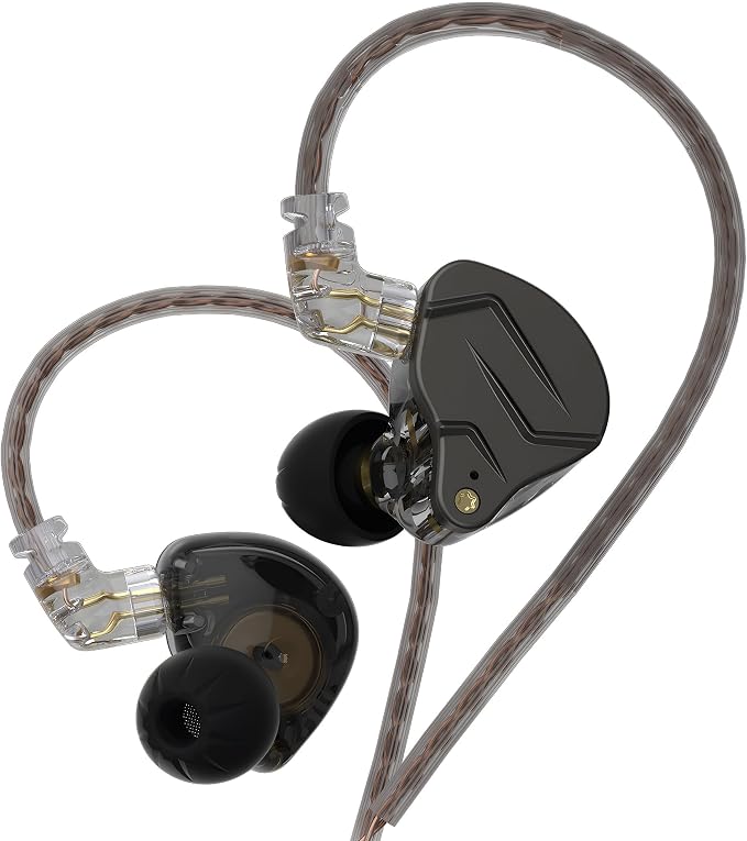 KZ ZSN Pro Dynamic Hybrid Dual Driver in Ear Earphones Detachable Tangle-Free Cable Musicians in-Ear Earbuds Headphones (Gray Without Mic) | Dynamic / balanced armature Hybrid Dual Driver in Ear Earphones Detachable Tangle-Free Cable Musicians Headphones