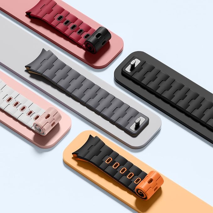 Bandletic No Gap Magnetic Band Compatible with Samsung Galaxy Watch 7 6 5 4 FE 40mm 44mm/for Galaxy Watch 6 4 Classic 43mm 47mm 42mm 46mm/Watch 5 Pro 45mm, 20mm Soft Silicone Watch Bands for Men Women