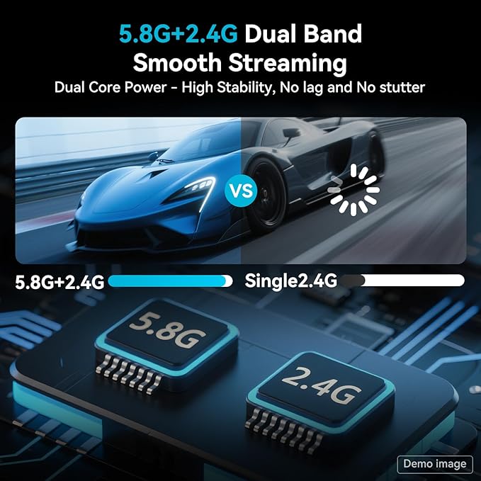 328FT/100M Wireless HDMI Transmitter and Receiver Portable 2.4G+5.8G Plug & Play Support 4K Decode 1080P Output Wireless HDMI Extender Kit for Audio to Monitor from Laptop/TV Box/Projector